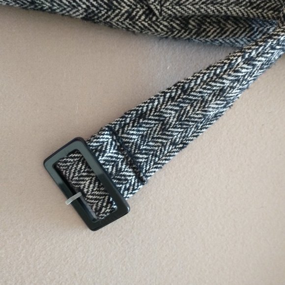 Women Esprit size 4 wool blend double breasted jacket, black/white tweed pattern - Picture 12 of 13